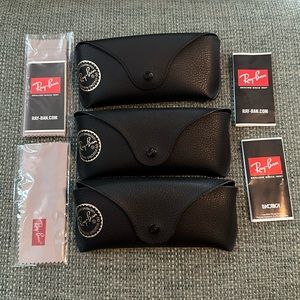 3 Ray-ban Cases with sealed Cleaning cloths and booklets